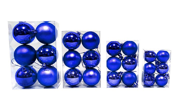 GLOBO liso azul 4cm x6. 3 brillantes, 3 satinados