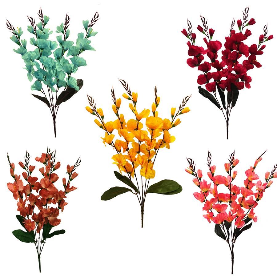 RAMO DE FLORES 68CM. 5 COLORES: BORDÓ. ROSA. AMARILLO. CELESTE. BLANCO