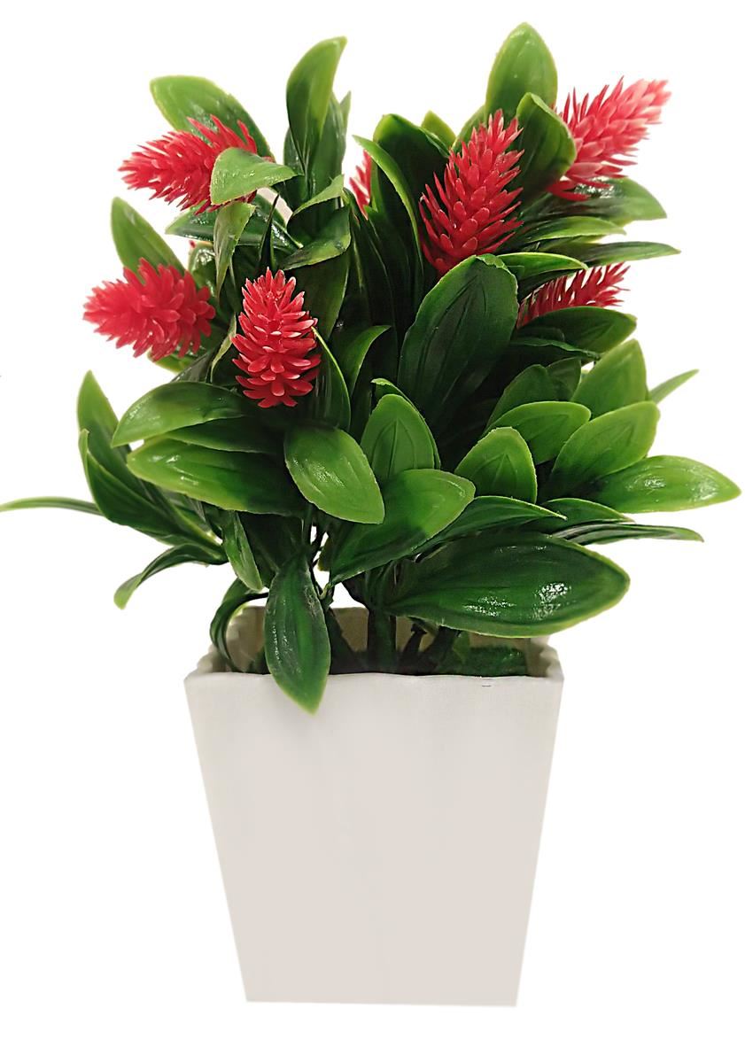 MACETA CON FLORES 20CM. 4 COLORES: ROJO. FUCSIA. VIOLETA. BLANCO