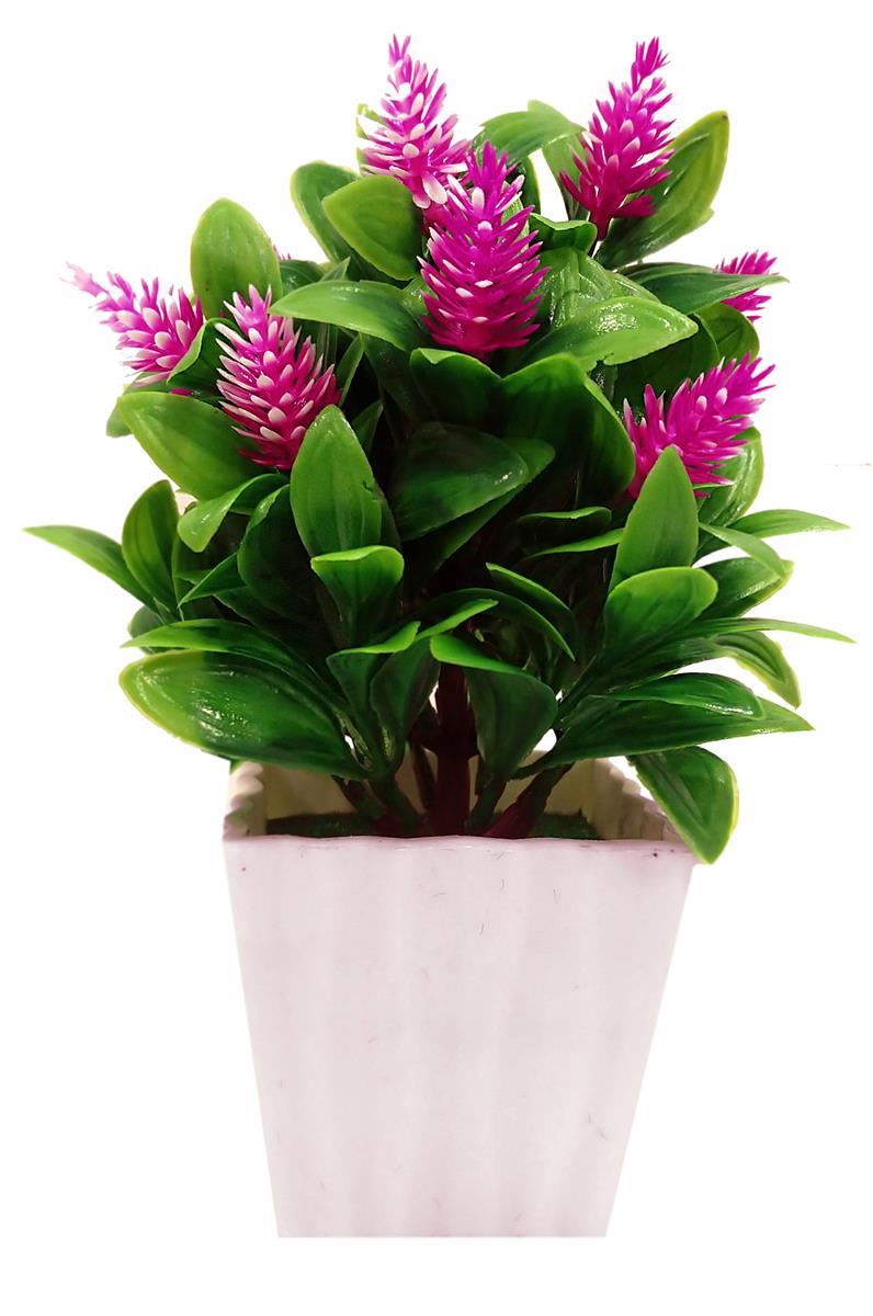 MACETA CON FLORES 20CM. 4 COLORES: ROJO. FUCSIA. VIOLETA. BLANCO