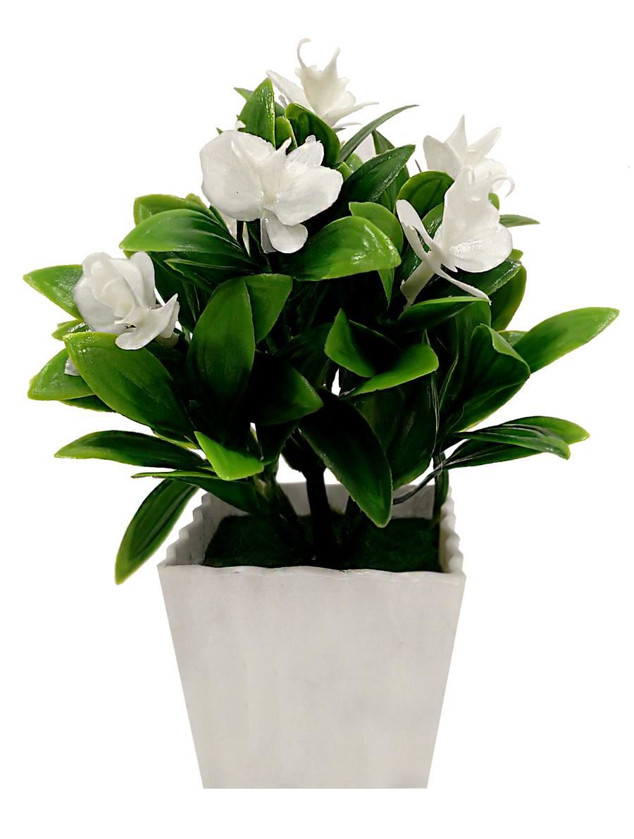 MACETA CON FLORES 20CM. 5 COLORES: AMARILLO. NARANJA. LILA. VIOLETA. BLANCO