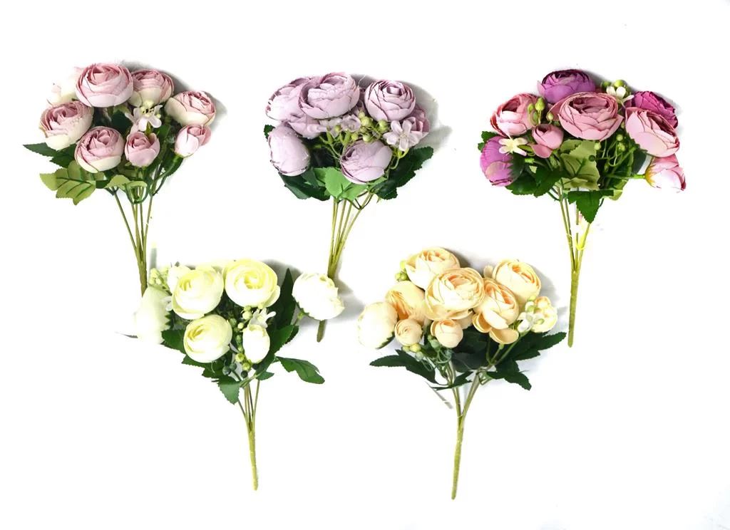 PICK DE FLORES 30CM. 5 COLORES: BLANCO. ROSA. LILA. SALMÓN. ROSA CLARO