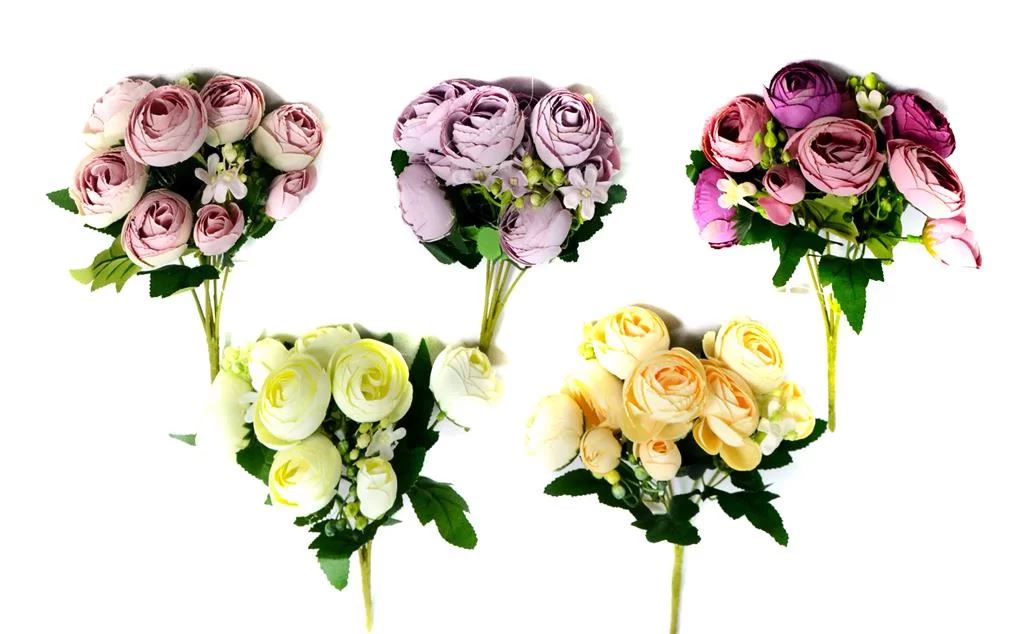 PICK DE FLORES 30CM. 5 COLORES: BLANCO. ROSA. LILA. SALMÓN. ROSA CLARO